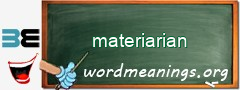 WordMeaning blackboard for materiarian